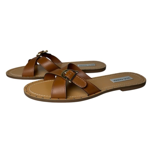 Steve Madden Tan Buckle Sandals in Size 8M - Picture 1 of 9
